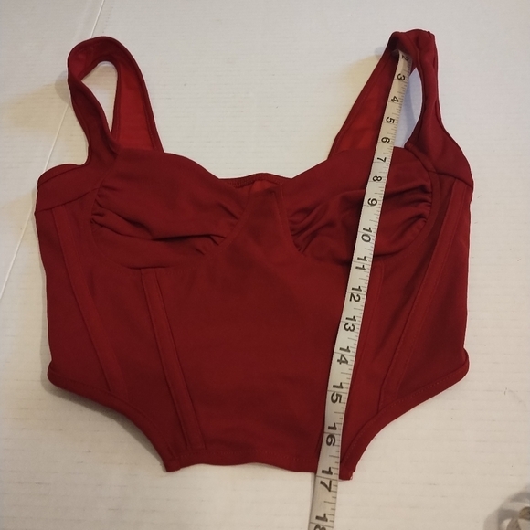 Shein women's red pullover crop top corset w/boning size small - Picture 5 of 10